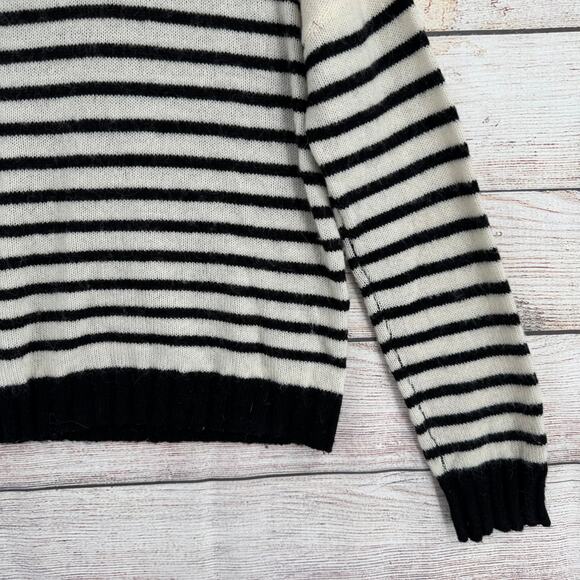 Rails Wool Cashmere Blend Perci Bretton Heart Sweater Womens Large Cream Black - Picture 14 of 14